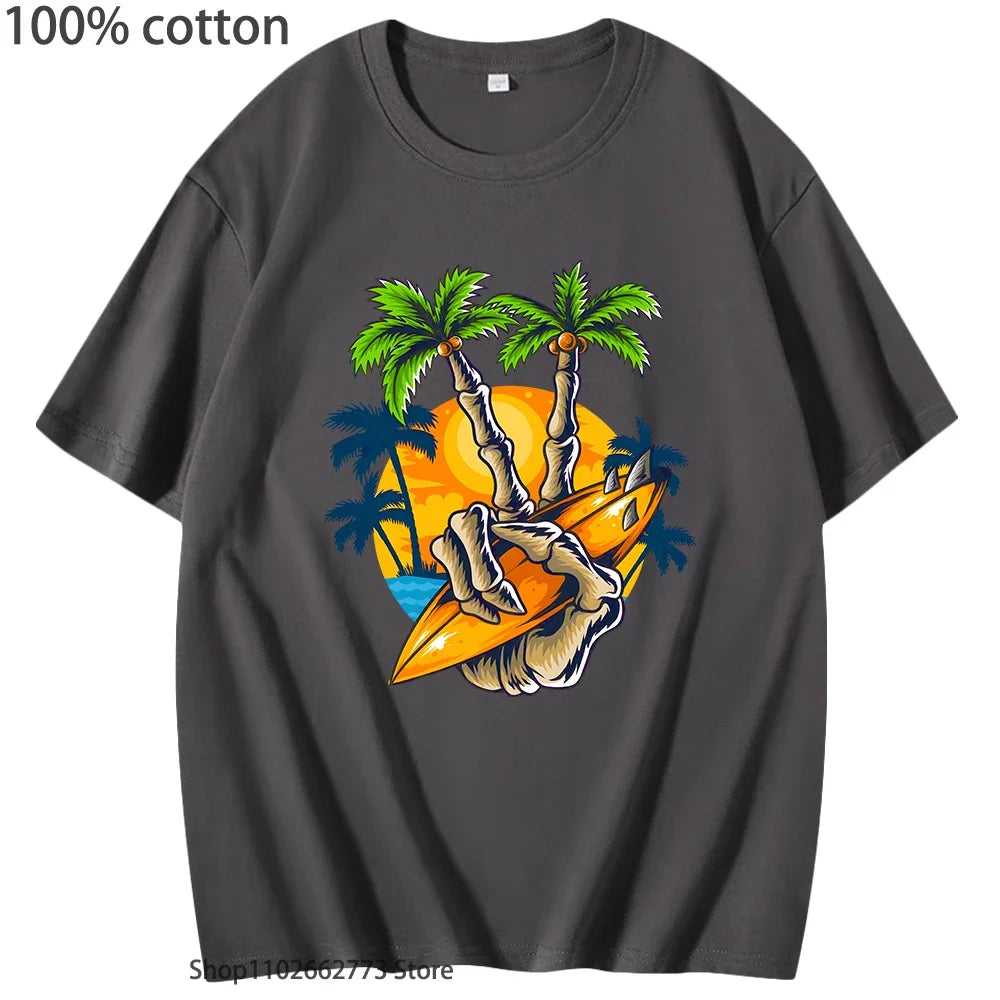 Surfer Paradise Graphic Tees: Korean Streetwear Style