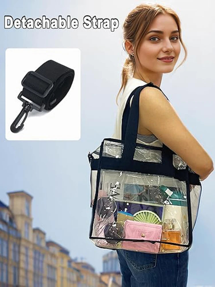 Clear PVC Tote Bag for Women: Your Go-To for Gym, Swim & Travel
