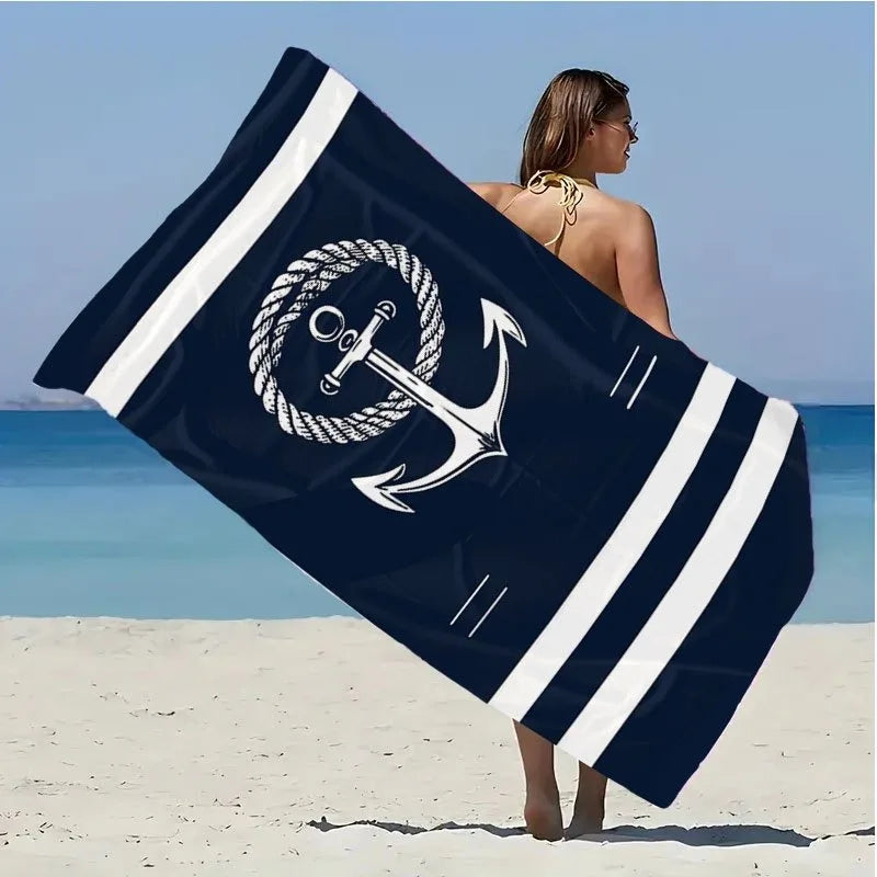 Your Ultimate Beach Essential: Anchor & Rope Navy Beach Towel!