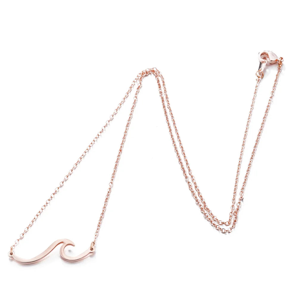 🌊 Ride the Style Wave: Simple Ocean Wave Pendant Necklace! 🌊