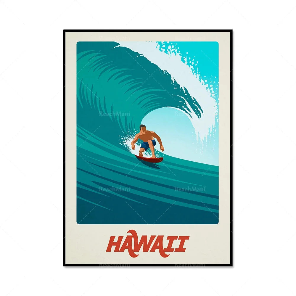 Vintage Surf Adventure Poster Collection