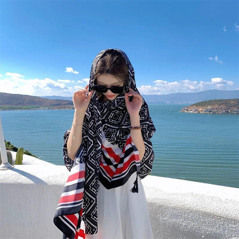 Fashion 90x180cm Twill Cotton Pareo: Your Versatile Beach Essential