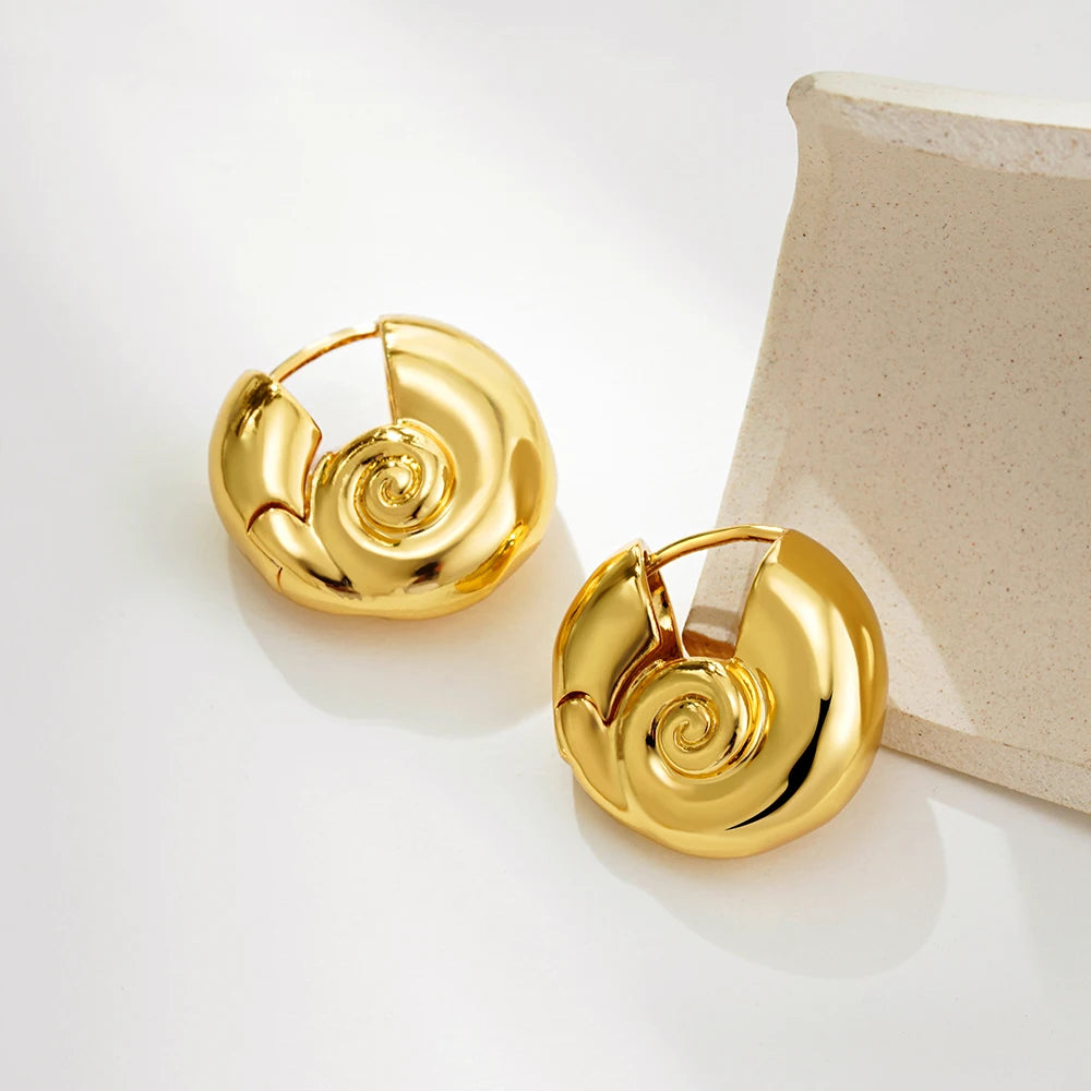 Vintage Gold-Plated Shell & Starfish Earrings
