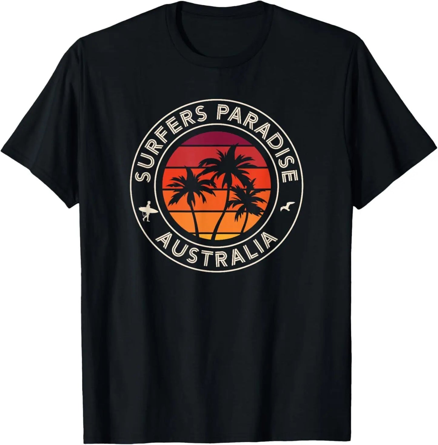 Australia Sunset Surfer and Seagull s Paradise T-shirt Hoodie