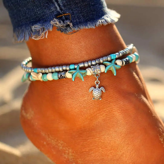 Handcrafted Starfish Ankle Bracelet, Beach Ready.