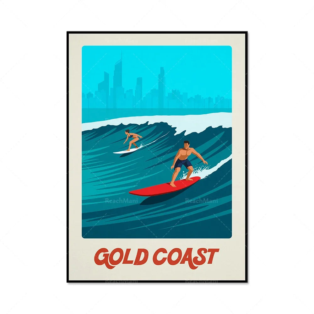 Vintage Surf Adventure Poster Collection