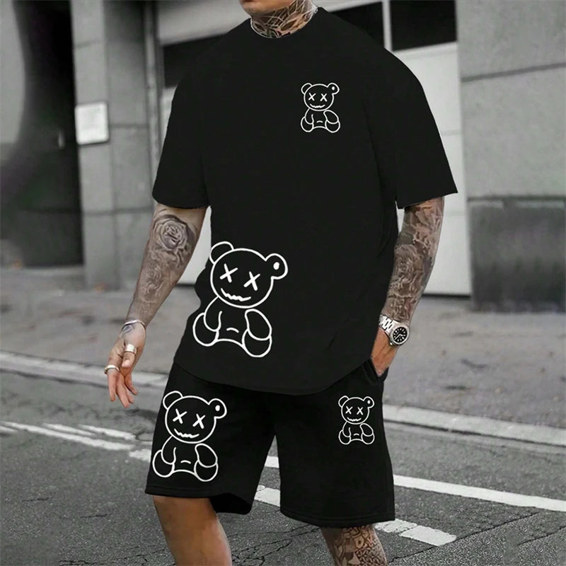Fun Bear Harajuku Two-Piece Summer Suit
