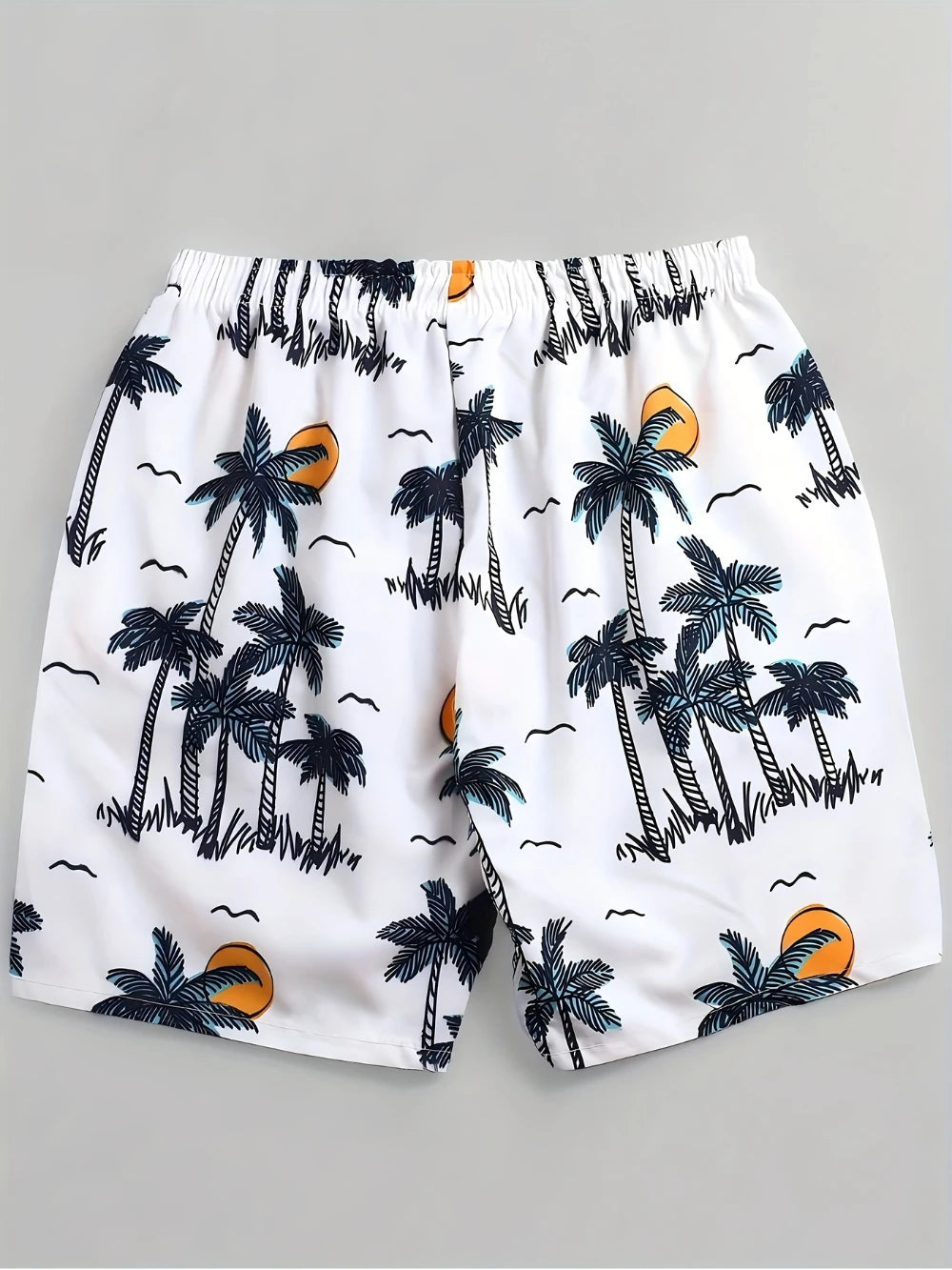 🌴 Embrace the Tropics: Men's Palm Tree Print Beach Shorts! 🌴