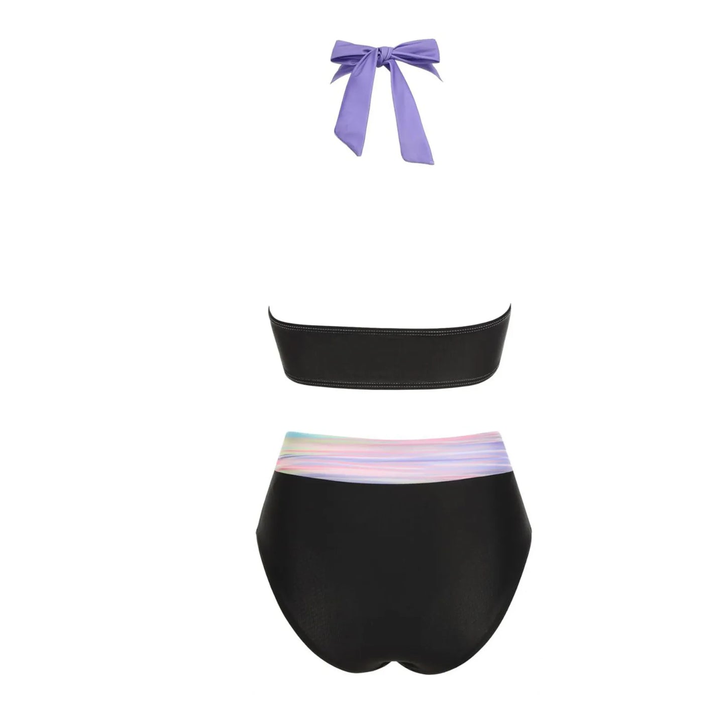 Teenagers' & Women's High-Waist Two-Piece Swimsuit - Colour Block & Floral Print
