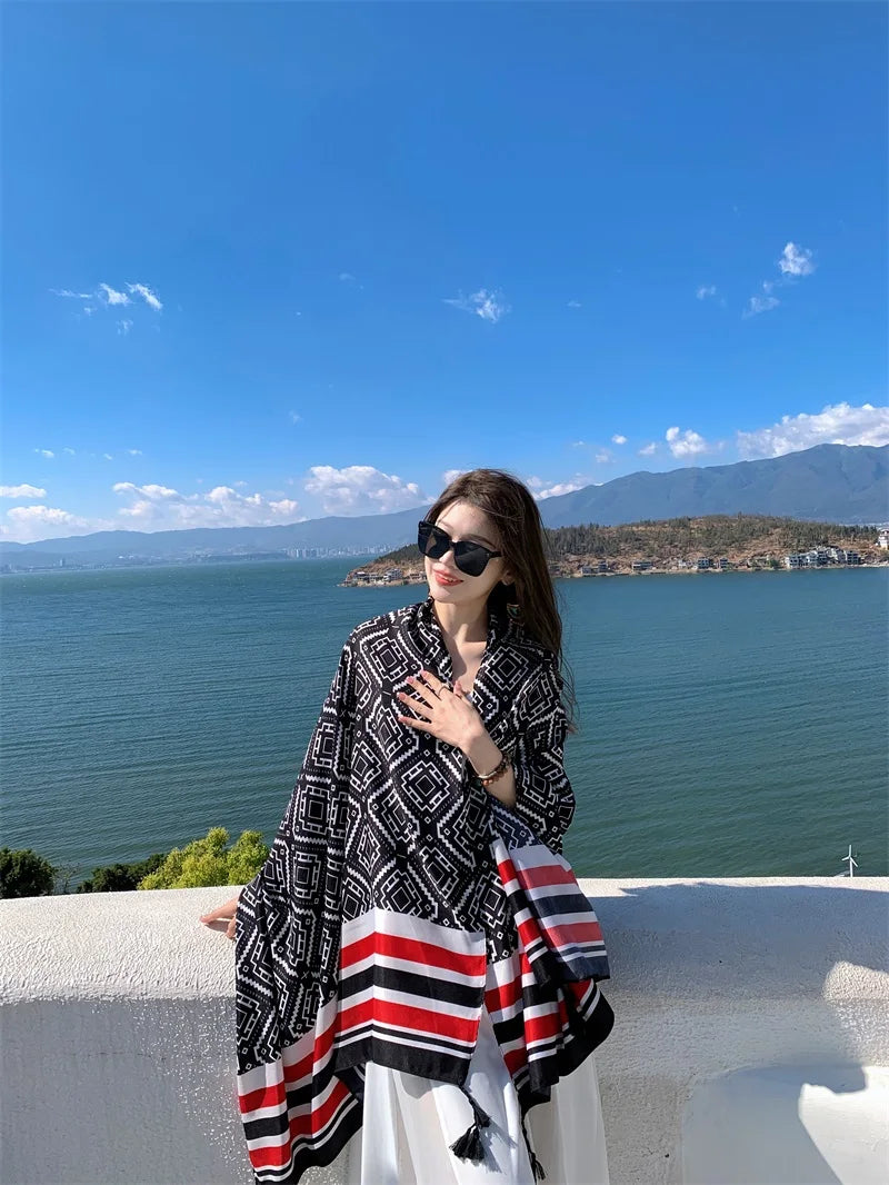 Fashion 90x180cm Twill Cotton Pareo: Your Versatile Beach Essential