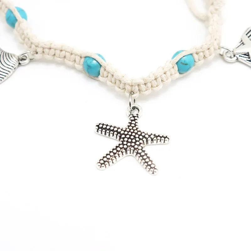 Handcrafted Starfish Ankle Bracelet, Beach Ready.