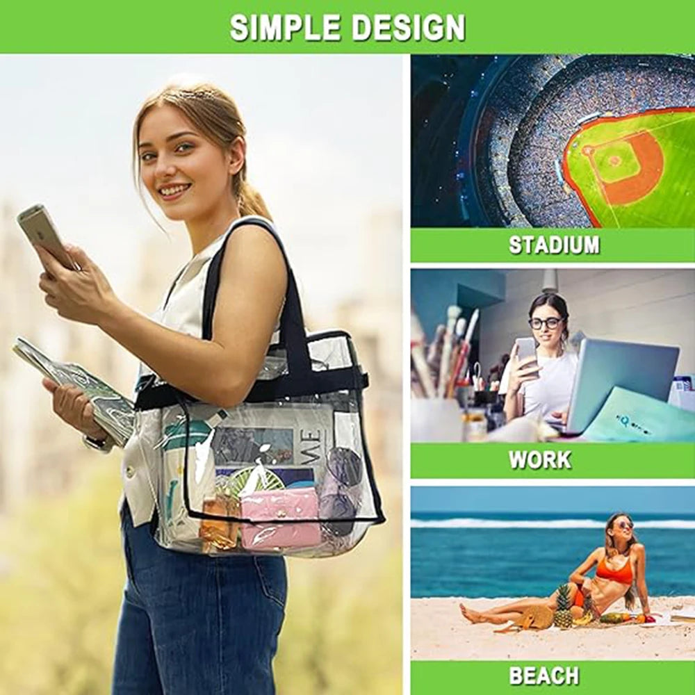 Clear PVC Tote Bag for Women: Your Go-To for Gym, Swim & Travel