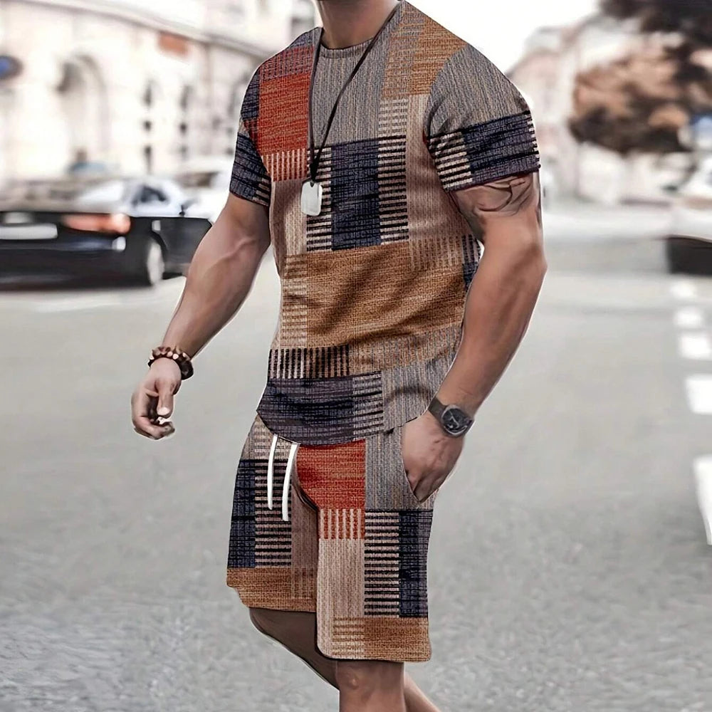 Fashionable Men's Retro Beachswear Set
