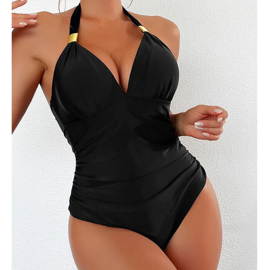 Dive into Confidence: Your 2025 Sexy Black One-Piece!