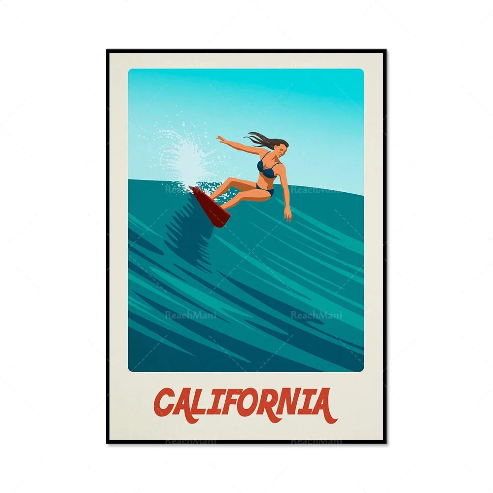 Vintage Surf Adventure Poster Collection