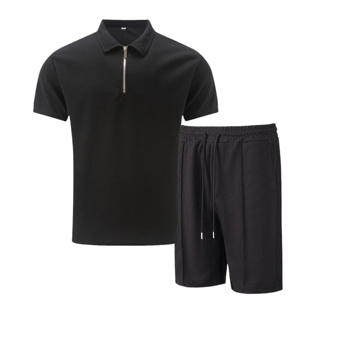 2025 Men's Waffle Zip-Up Summer Suit