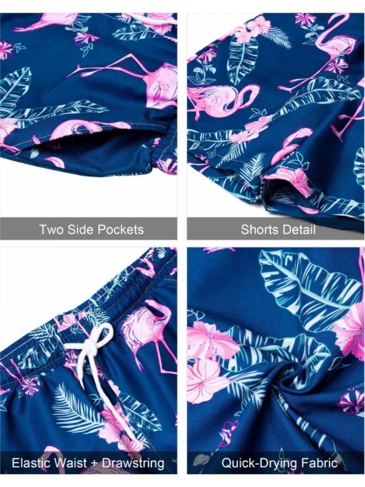 Men's New Hawaiian Jungle Print Set