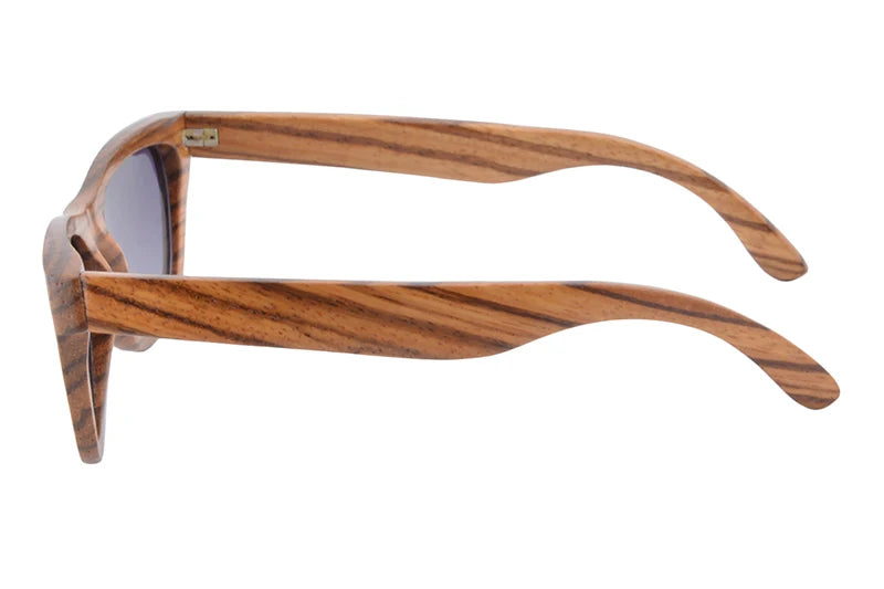 Stylish, polarized wooden designer sunglasses.
