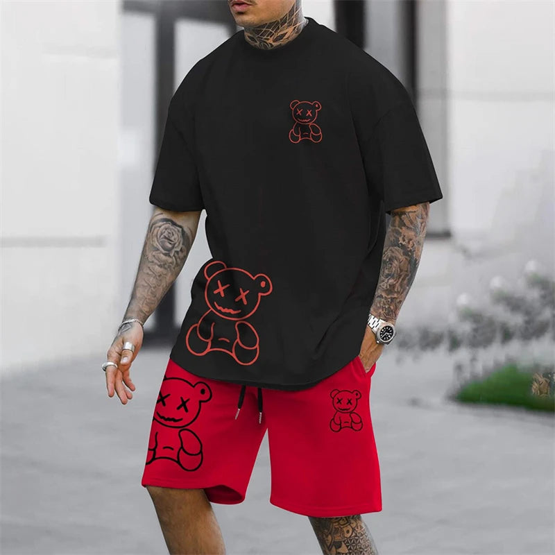 Fun Bear Harajuku Two-Piece Summer Suit