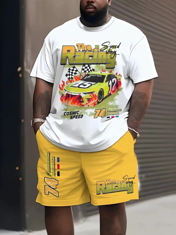 2025 Men's Creative Graffiti Print Two-Piece Set