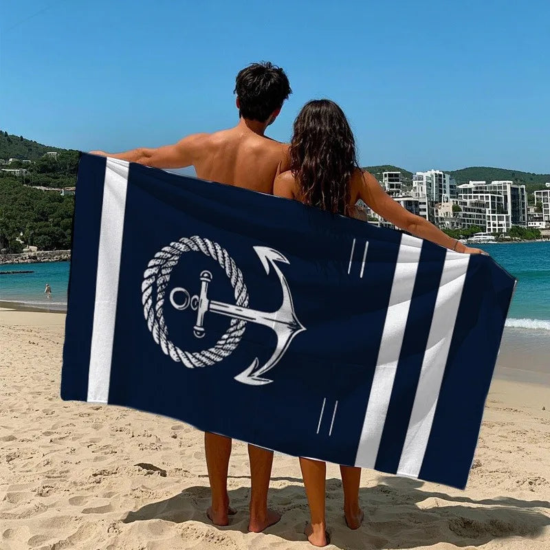 Your Ultimate Beach Essential: Anchor & Rope Navy Beach Towel!
