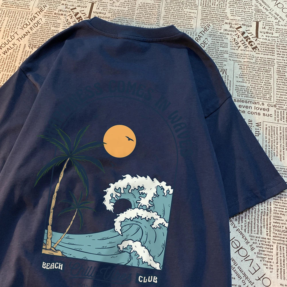 "Happiness Comes In Waves" Unisex T-Shirt