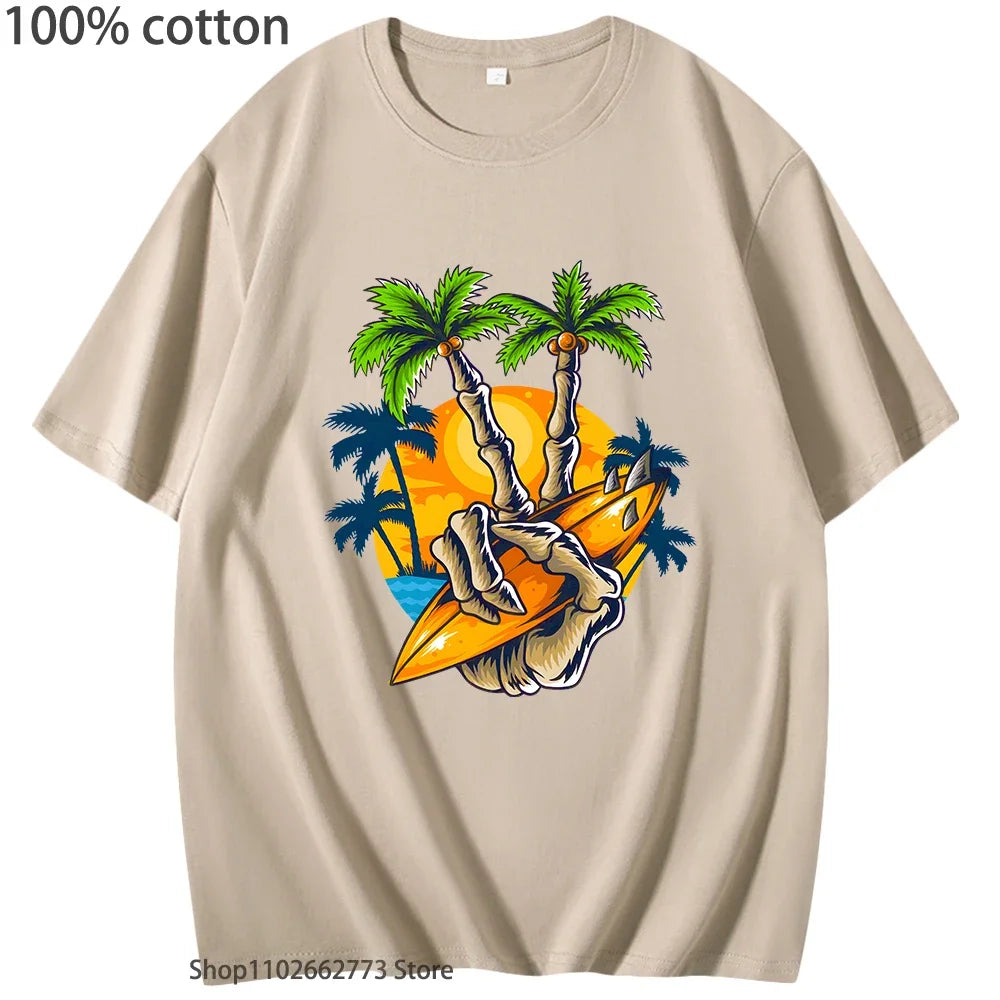 Surfer Paradise Graphic Tees: Korean Streetwear Style