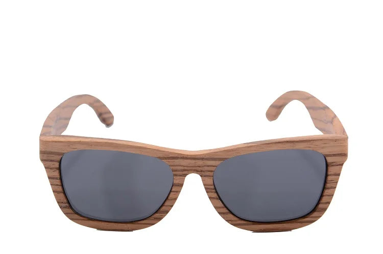 Stylish, polarized wooden designer sunglasses.