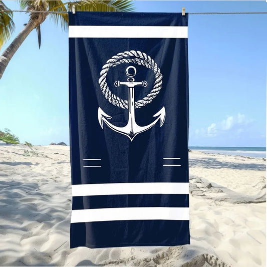 Your Ultimate Beach Essential: Anchor & Rope Navy Beach Towel!
