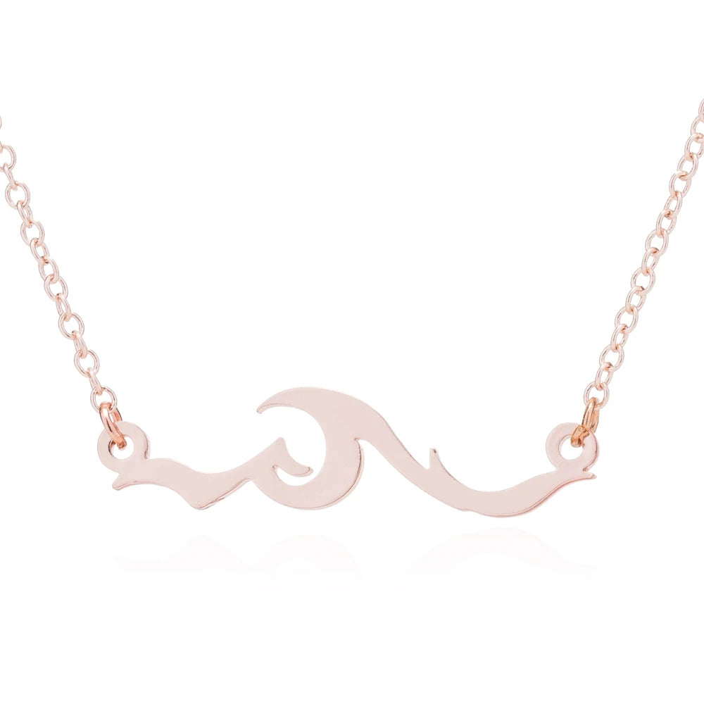 🌊 Ride the Style Wave: Simple Ocean Wave Pendant Necklace! 🌊