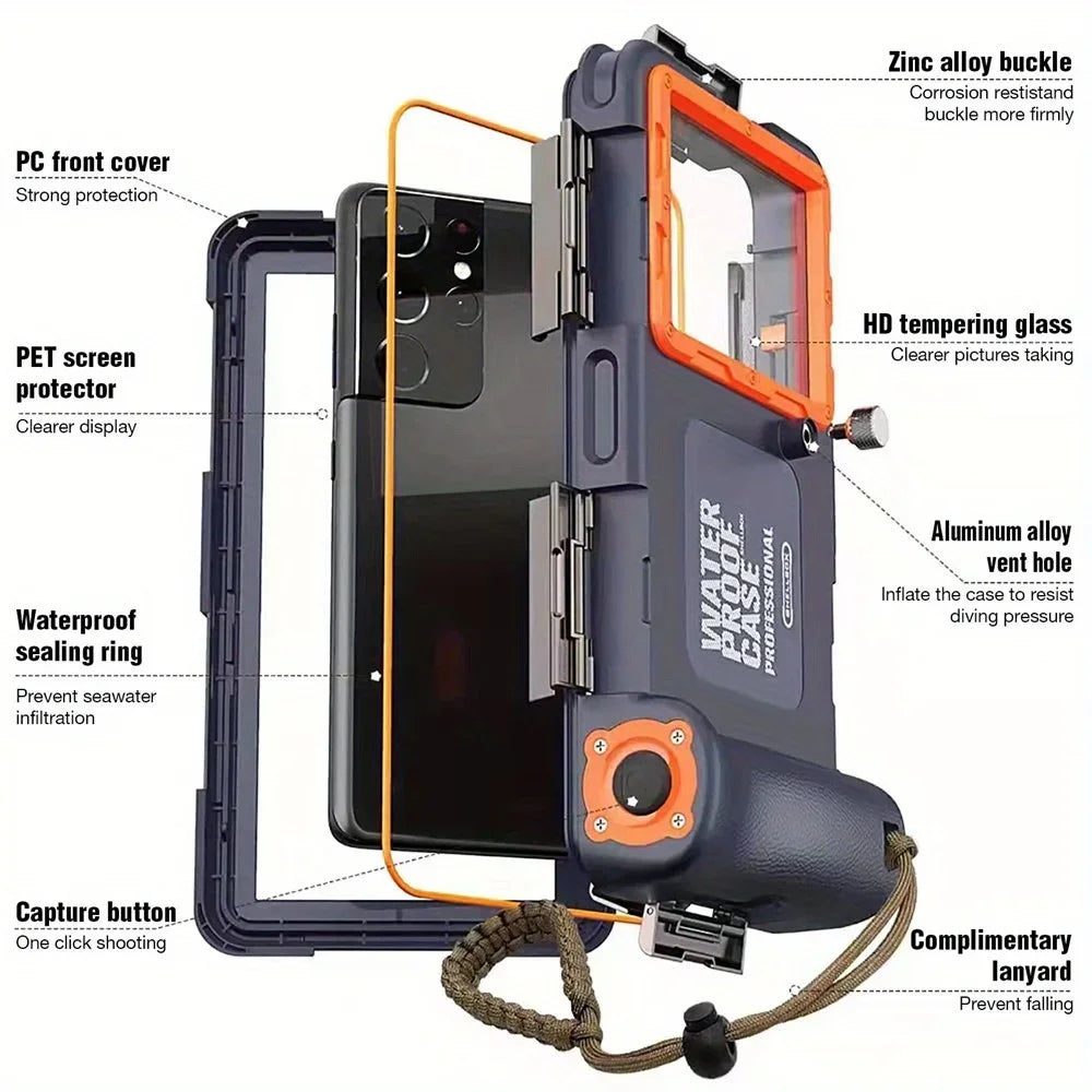 Luxury Dive Case: Capture stunning underwater photos at 50ft.