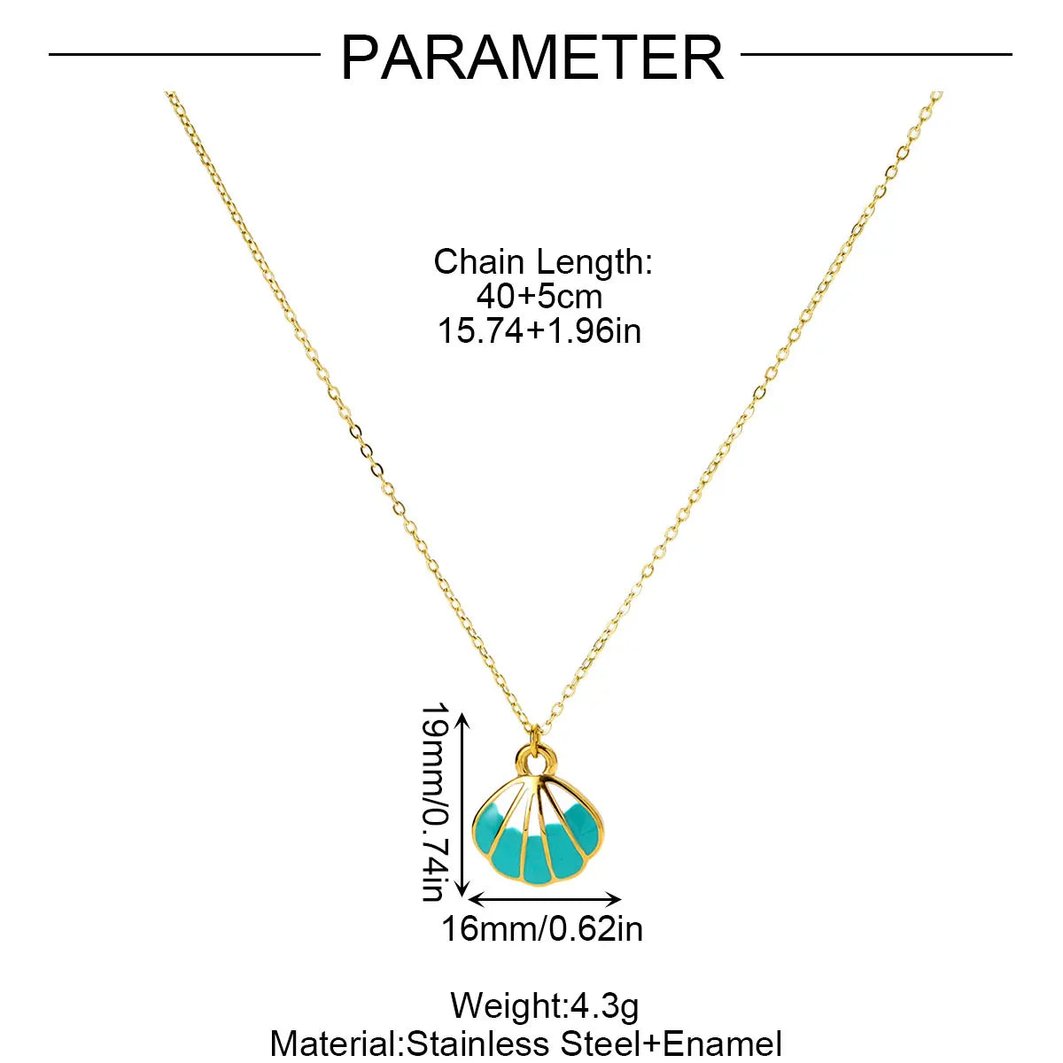 Waterproof Dainty Enamel Shell Necklace – Everyday Elegance!