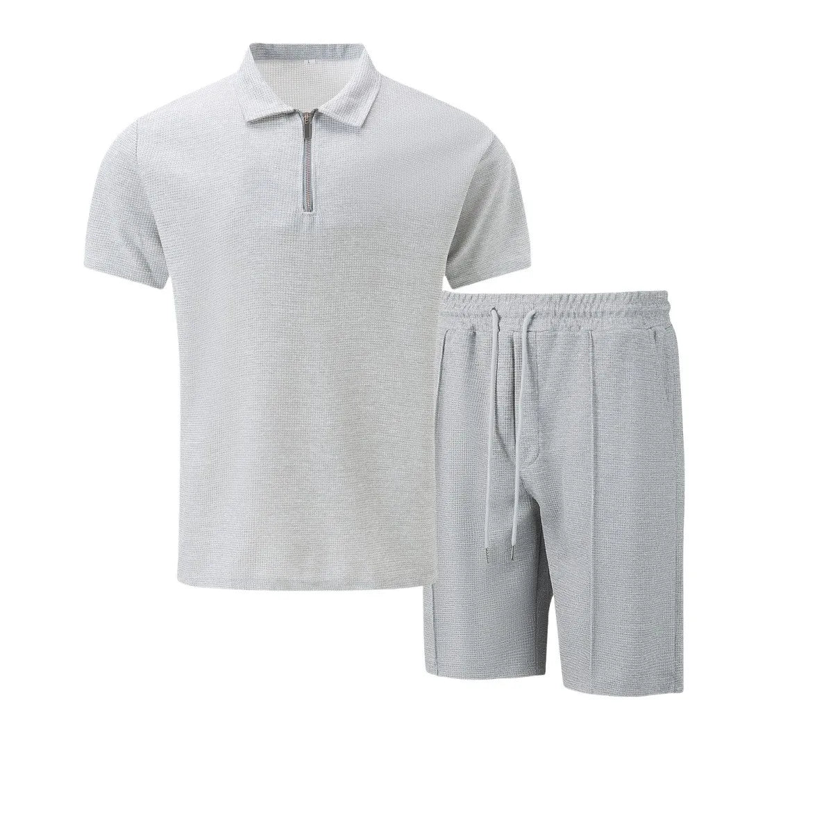 2025 Men's Waffle Zip-Up Summer Suit