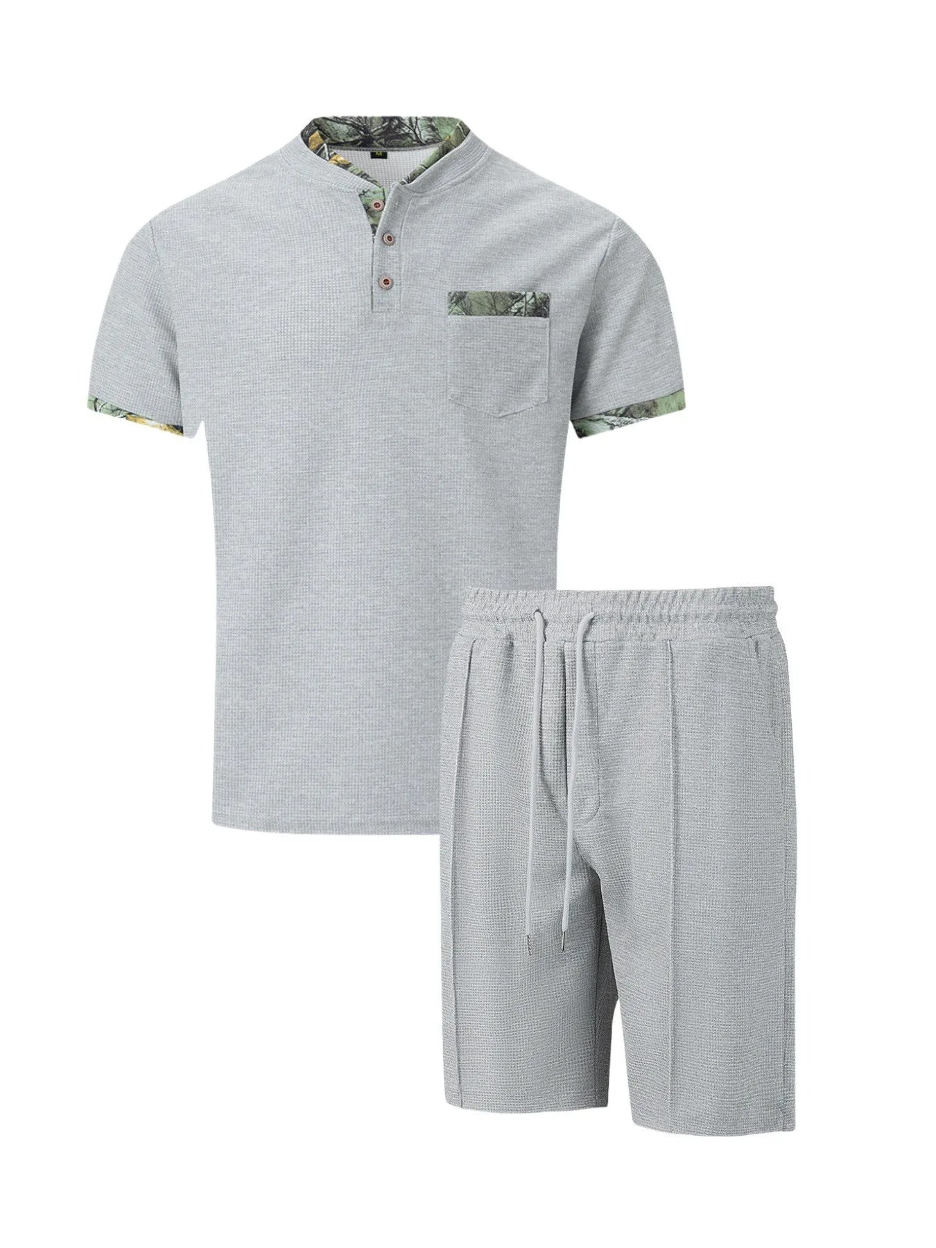 2025 Men's Waffle Zip-Up Summer Suit