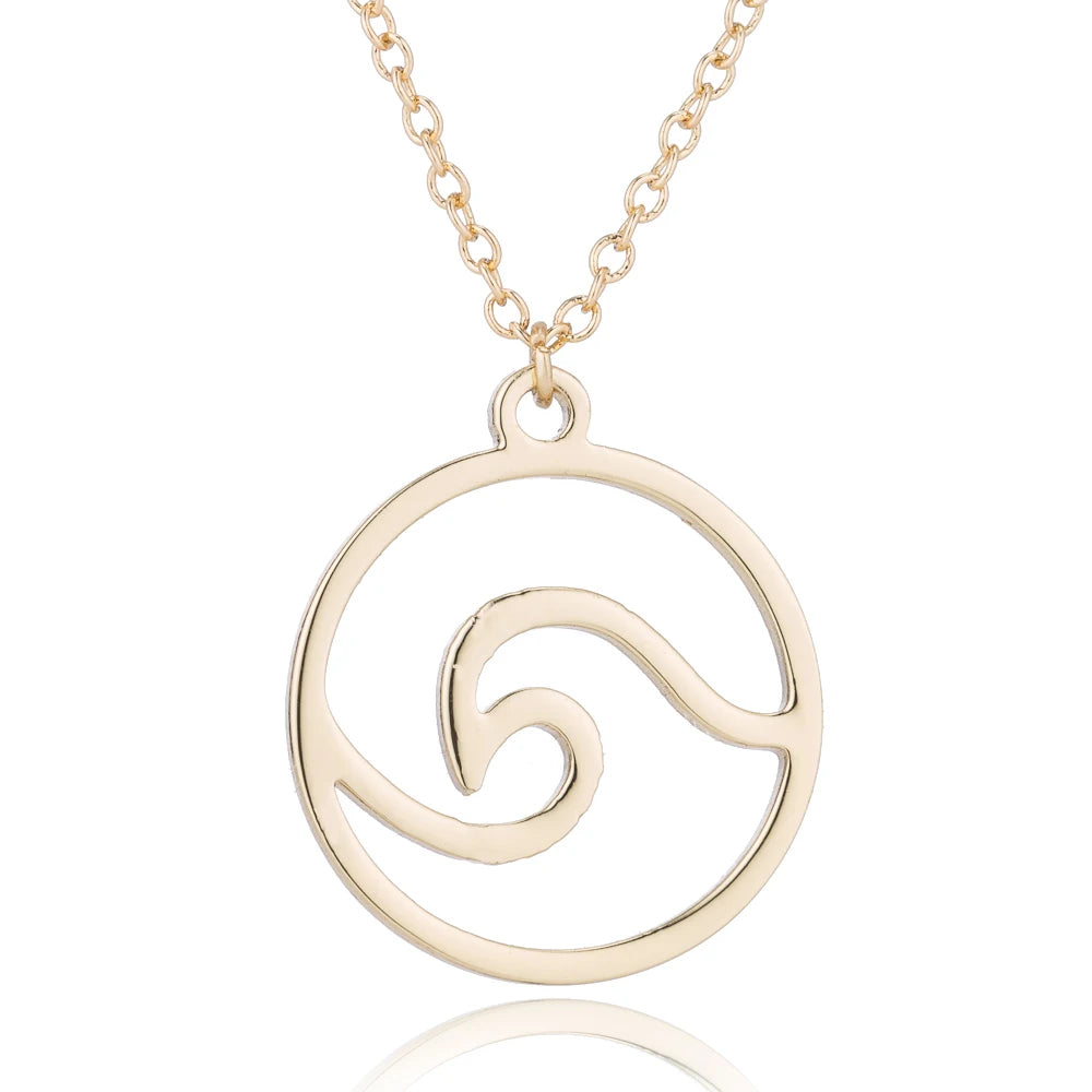 🌊 Ride the Style Wave: Simple Ocean Wave Pendant Necklace! 🌊