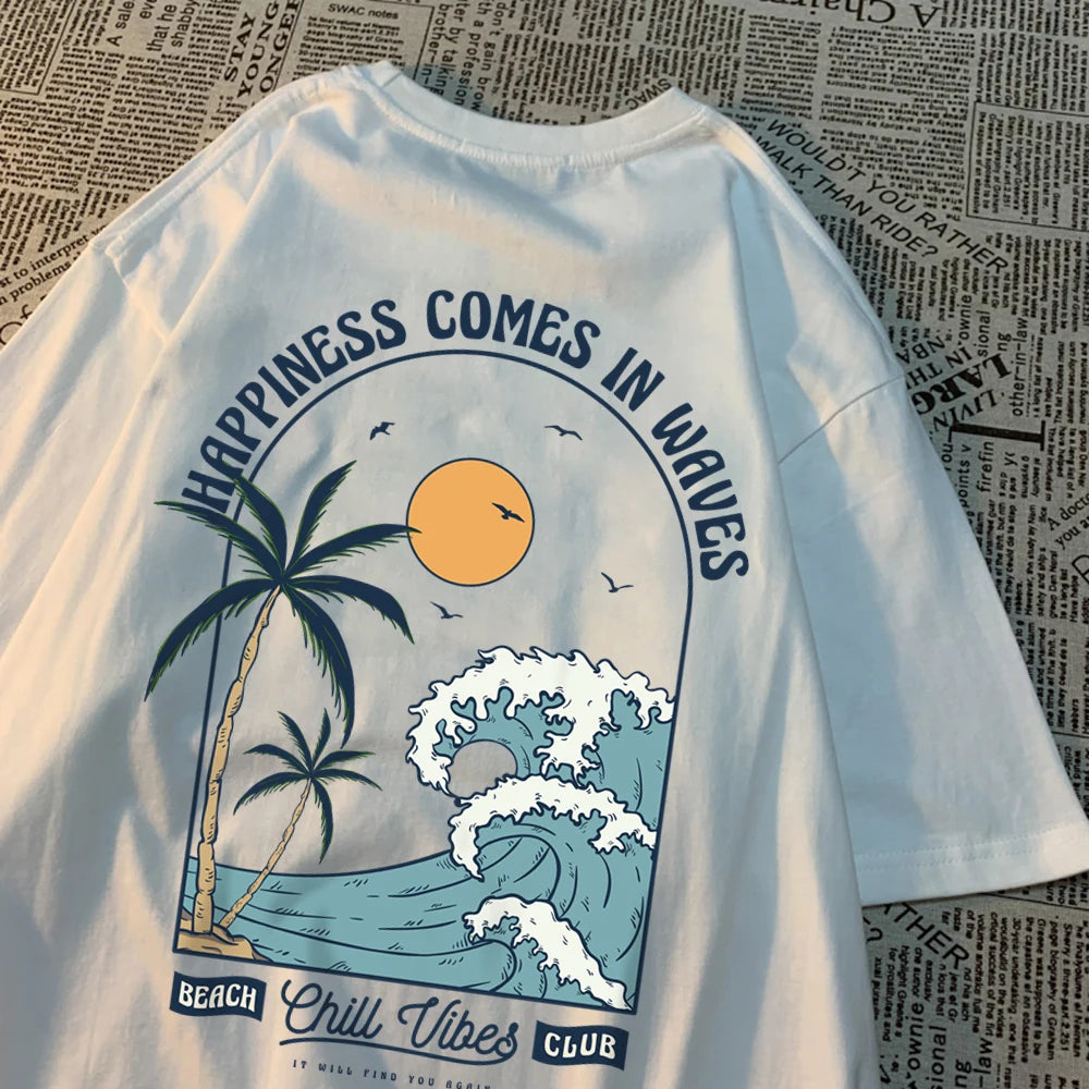 "Happiness Comes In Waves" Unisex T-Shirt