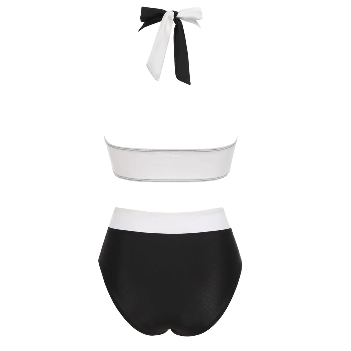 Teenagers' & Women's High-Waist Two-Piece Swimsuit - Colour Block & Floral Print