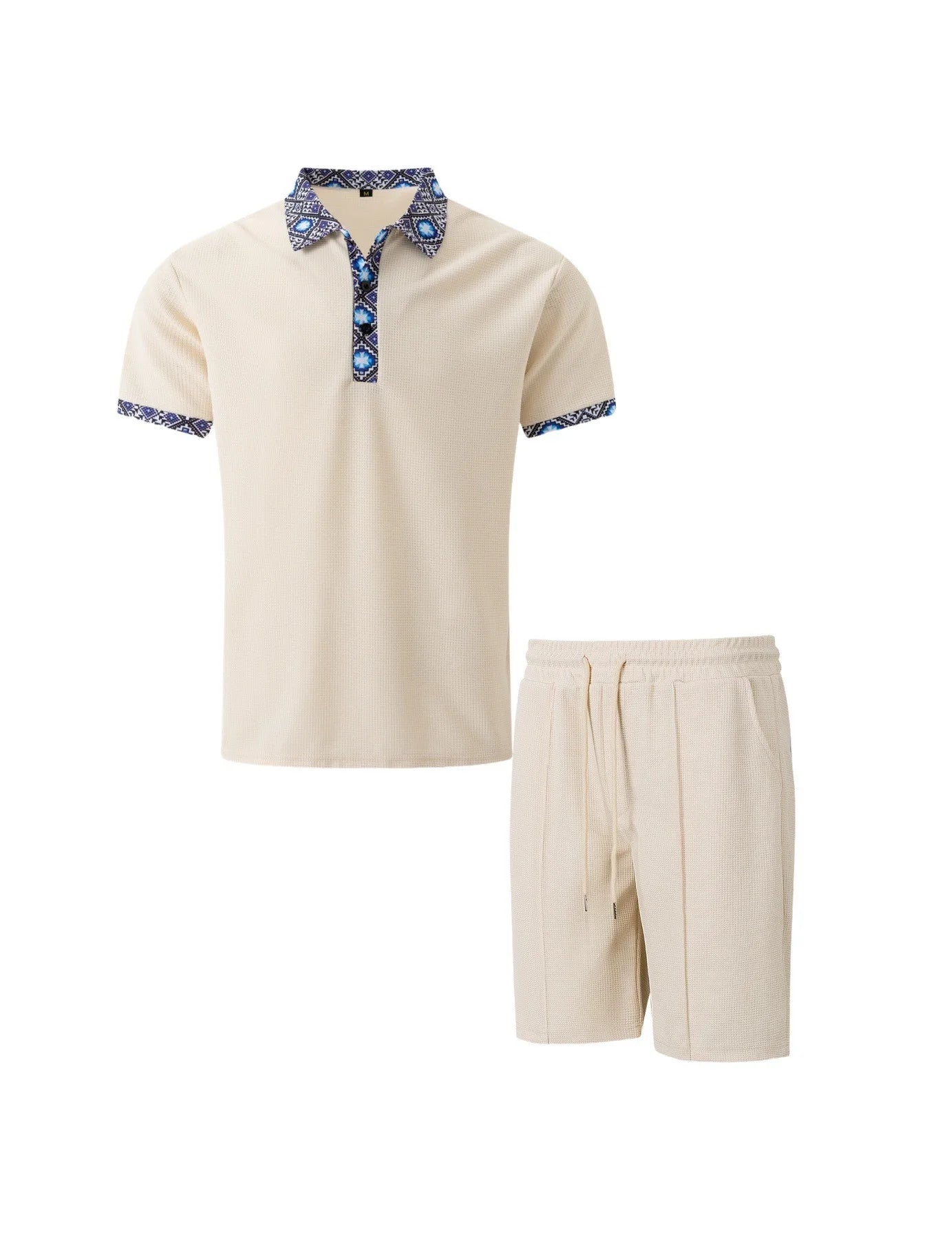 2025 Men's Waffle Zip-Up Summer Suit
