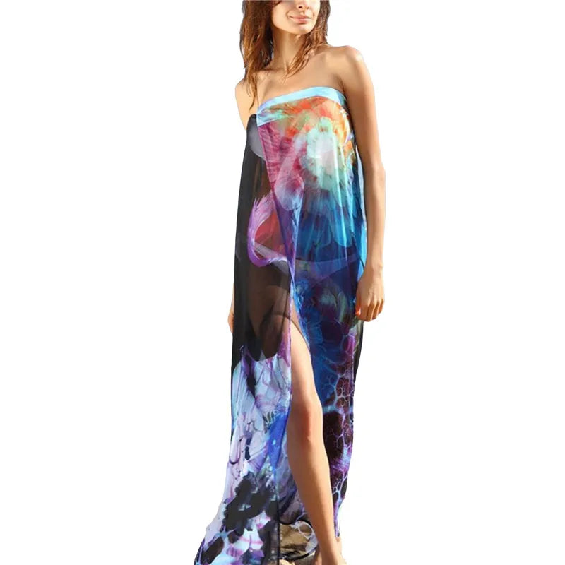 Tie-Dyed Strapless Beach Dress: Your Vibrant Cover-Up
