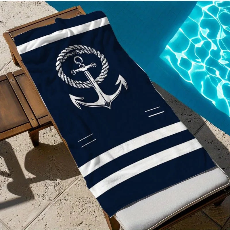 Your Ultimate Beach Essential: Anchor & Rope Navy Beach Towel!