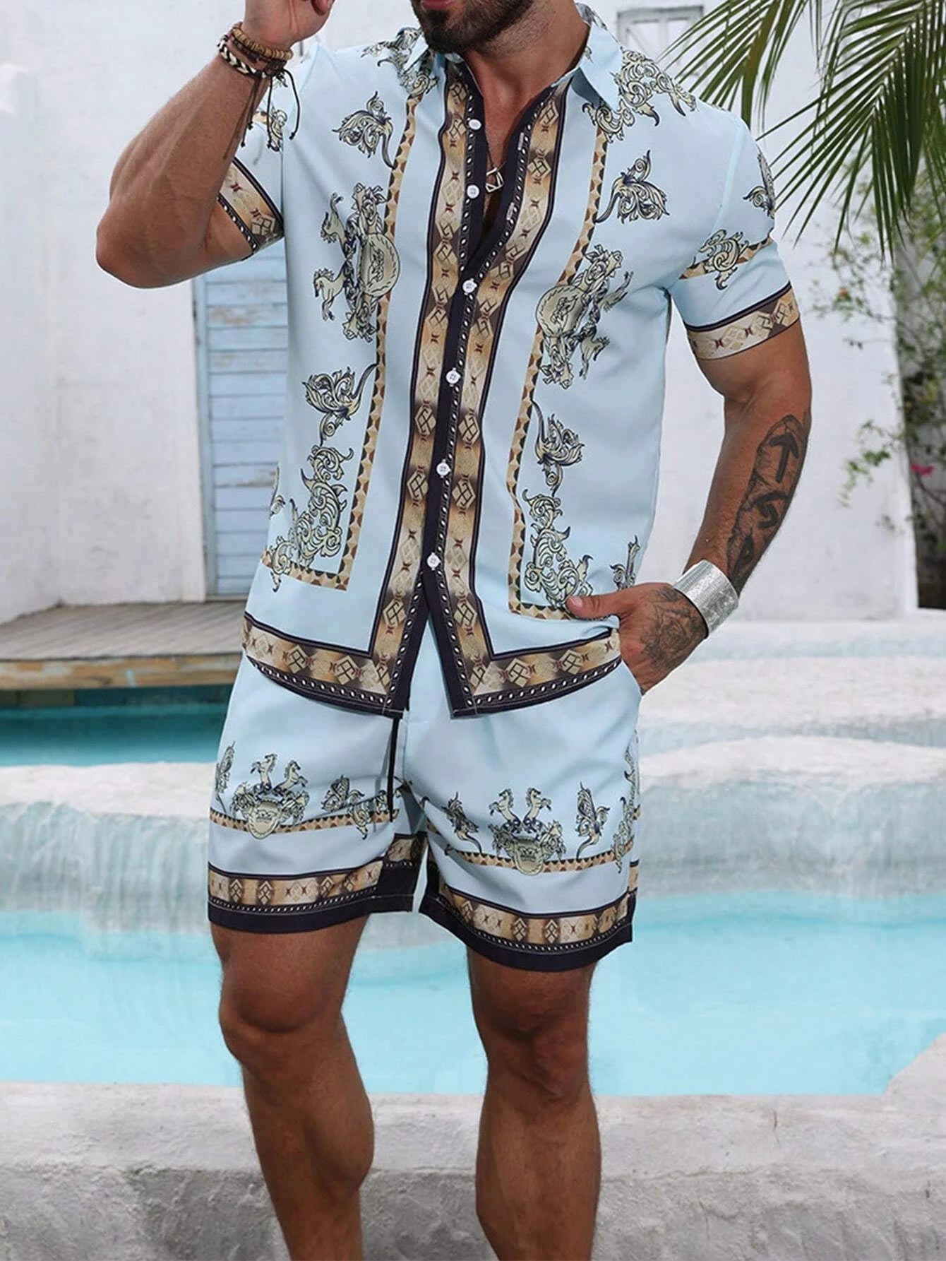 Effortless Cool: Striped Summer Set for Men!