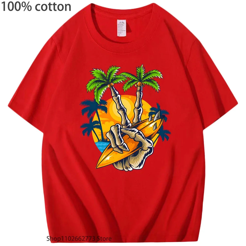 Surfer Paradise Graphic Tees: Korean Streetwear Style