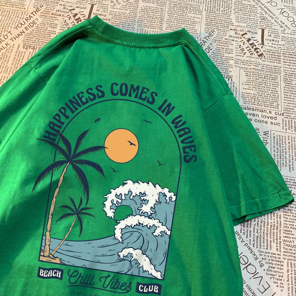 "Happiness Comes In Waves" Unisex T-Shirt