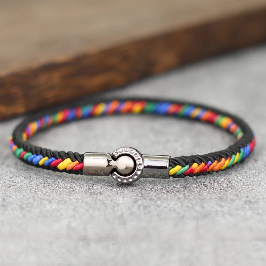 Stylish Ethnic Rope Bracelet: Handmade & Magnetic