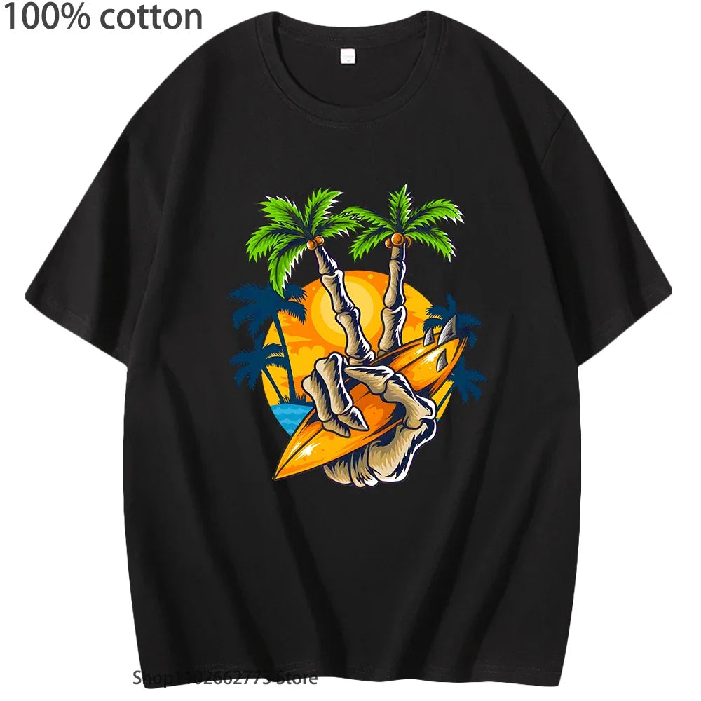 Surfer Paradise Graphic Tees: Korean Streetwear Style