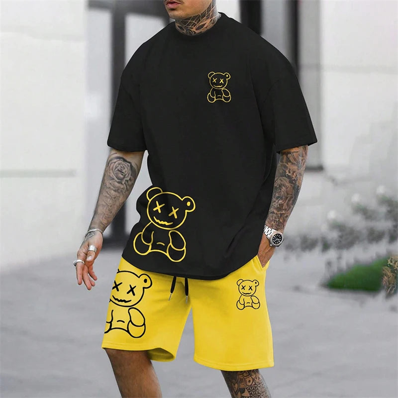 Fun Bear Harajuku Two-Piece Summer Suit