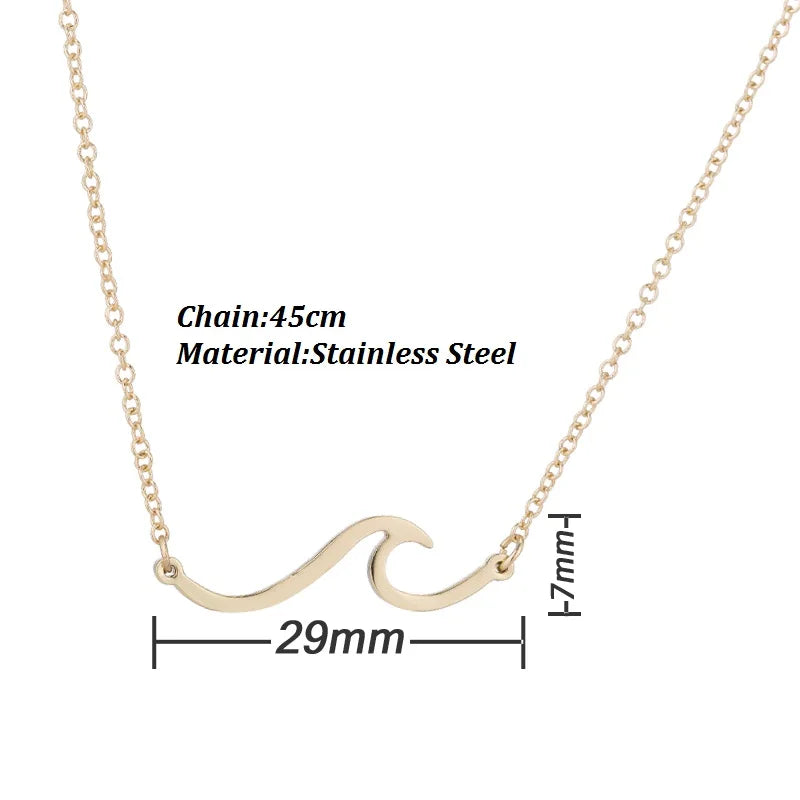 🌊 Ride the Style Wave: Simple Ocean Wave Pendant Necklace! 🌊