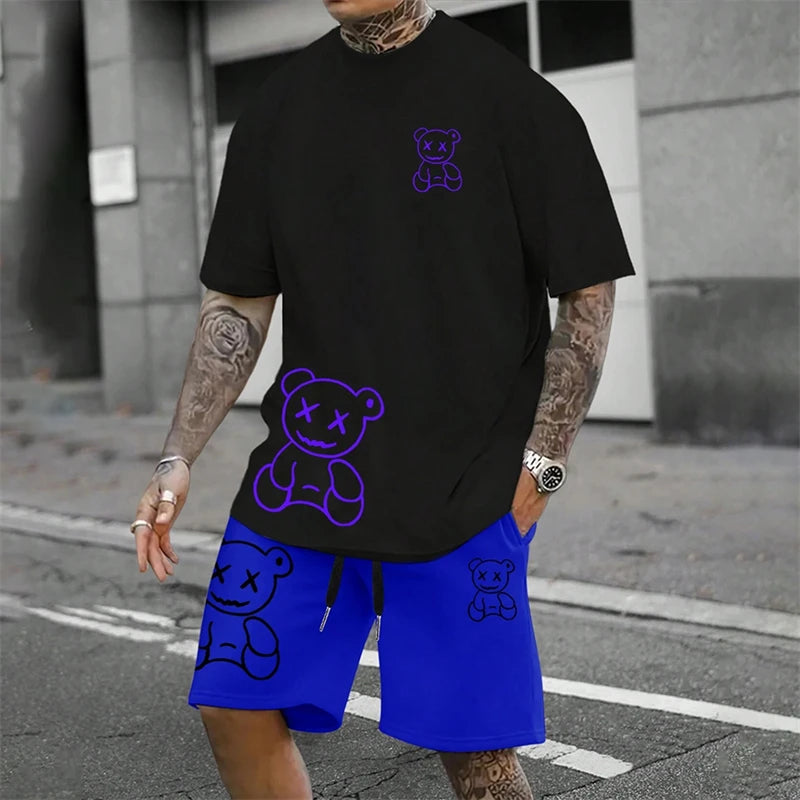 Fun Bear Harajuku Two-Piece Summer Suit