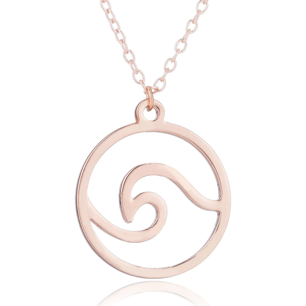 🌊 Ride the Style Wave: Simple Ocean Wave Pendant Necklace! 🌊
