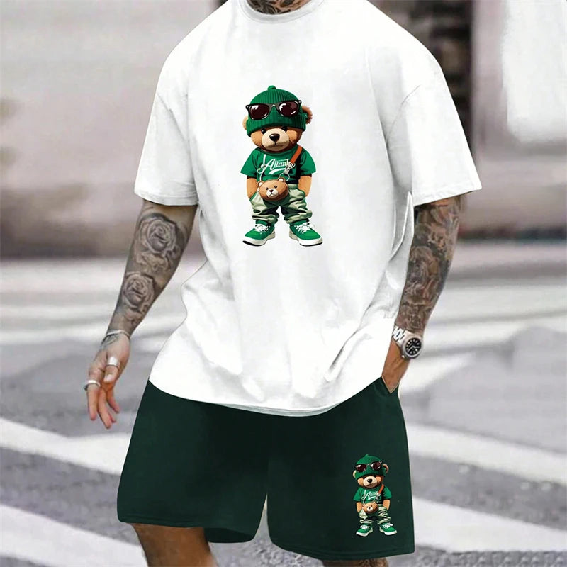 Fun Bear Harajuku Two-Piece Summer Suit